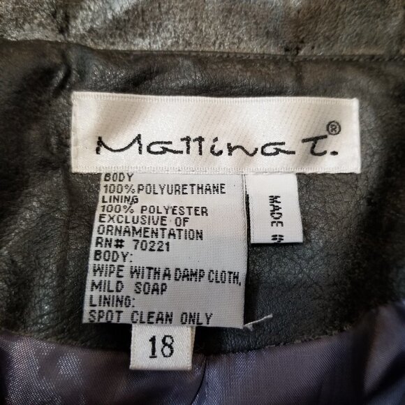 MATTINA T Vegan Leather Jacket Womens 18 Burnished Bronze sequins Full‎ zip Edgy - Picture 3 of 10